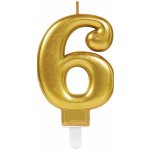 Amscan Narozeninová svíčka 6 zlatá – Zboží Mobilmania