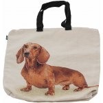 Taška látková na zip BASSOTTO MARRONE - jezevčík 40x40cm – Zboží Živě