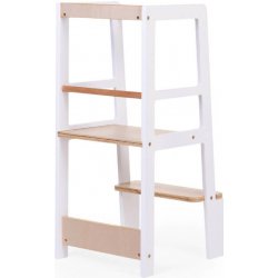 Childhome Židle Learning Tower přírodní 90 x 40 x 41 cm bílá dřevěný design