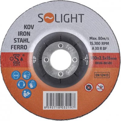 Solight Brusný kotouč 100 x 2,5 x 16 mm RNUB-BK100 – Zboží Dáma