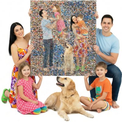 MOZAIKA - White mat canvas - rám 4x4 Lesk Na šířku 60 x 80 – Zboží Dáma