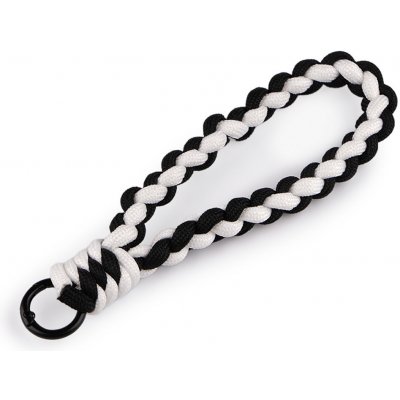 Prima-obchod Splétaný přívěsek na mobil / klíčenka s karabinou, barva 3 černá bílá – Zboží Živě