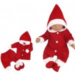 Z&Z 3-dílná pletená souprava kabátek kalhoty a botičky Baby Santa červená – Zboží Mobilmania