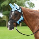 BUSSE Maska proti hmyzu Fly Cover Fransen s ochranou uší a třásněmi light blue black – Zboží Dáma