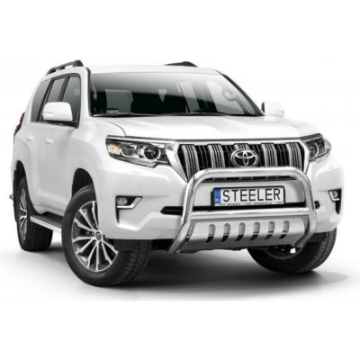 Přední ochranný rám s plechem Toyota Land Cruiser 150 2017- Leštěný nerez