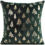 MyBestHome Vánoční polštář WOOD zelená 45 x 45 cm – Zboží Mobilmania