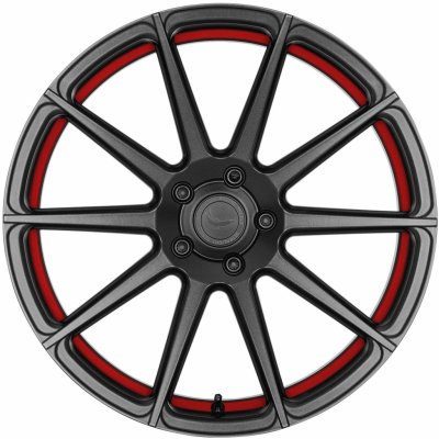 Barracuda Project TWO 9,5x19 5x112 ET42 matt gunmetal trim red – Zboží Mobilmania