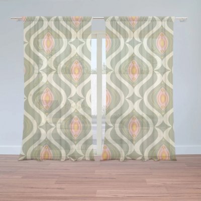 Sablio Záclony Retro ornament: 2ks 150x250cm – Hledejceny.cz