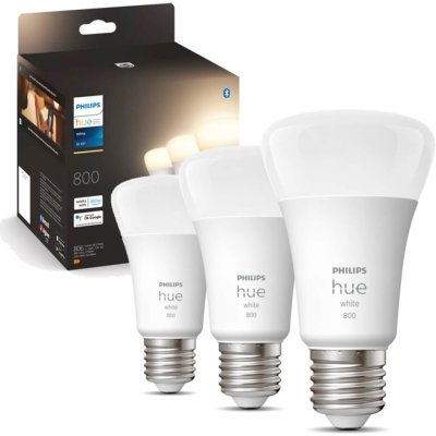 Philips Hue Bluetooth LED White set 3ks žárovek 8719514329881 E27 A60 3x9W 3x800lm 2700K bílé stmívatelné – Hledejceny.cz