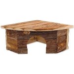 Small Animal Domek rohový dřevěný s kůrou 30 x 30 x 16 cm – Hledejceny.cz