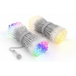 Barevná světýlka venkovní Twinkly strings 25 m Dual Pro, bílý kabel, 2× 125 LED RGB, 2× 12,5 m – Hledejceny.cz