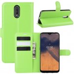 Pouzdro Litchi PU kožené peněženkové Nokia 2.3 - zelené – Zboží Živě