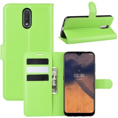 Pouzdro Litchi PU kožené peněženkové Nokia 2.3 - zelené – Zboží Živě
