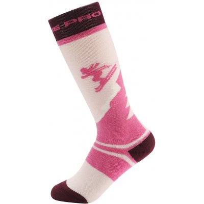 ALPINE PRO SKYRO DĚTSKÉ LYŽAŘSKÉ PODKOLENKY Z MERINO WOOL RŮŽOVÁ – Sleviste.cz