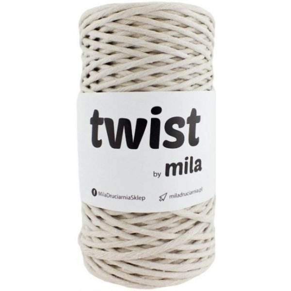 Šňůra a provázek MILA macramé šňůra TWIST 3mm Béžová světlá