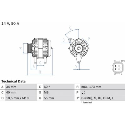 Generátor BOSCH 0 986 046 110 (0986046110) – Zbozi.Blesk.cz