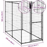 vidaXL Venkovní psí kotec ocel 110 x 220 x 180 cm – Zboží Dáma