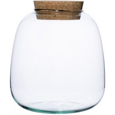 ecoglassworks Skleněná dóza Molinia s korkovým špuntem, 25x23 cm – Hledejceny.cz