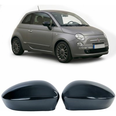 Kryty zrcátek Fiat 500 / Abarth (2007-2023) - černé lesklé | Zboží Auto