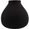 Květina MADAM STOLTZ Dekorativní váza Iron Matt Black 22 cm, černá barva, kov