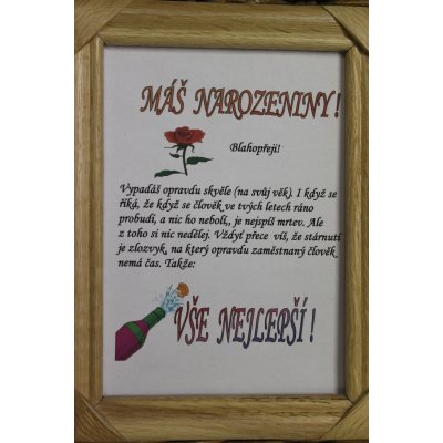 Rámeček Máš narozeniny – Zboží Dáma