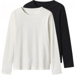 Esmara Kids dívčí triko s dlouhými rukávy 2 kusy černá/bílá – Zboží Dáma