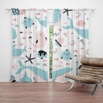 Sablio Závěs Animovaný mořský svět: 2ks 140x250cm – Hledejceny.cz