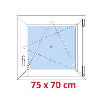 Soft Plastové okno 75x70 cm, otevíravé a sklopné, Antracit struktura/bílá – Sleviste.cz