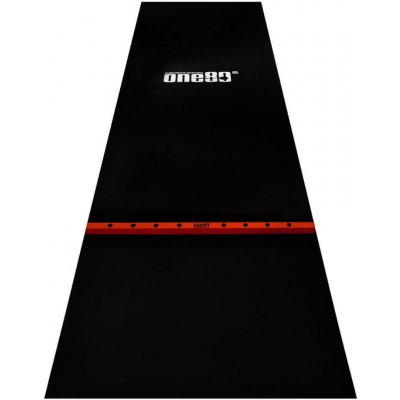 Pryžový koberec s červenou hranicí hodu ONE80 300×90cm, černý – Zboží Dáma