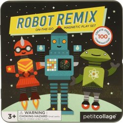 Petit Collage magnetická knížka Roboti