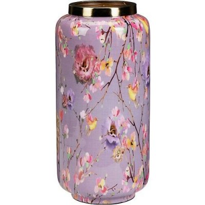 H & S COLLECTION Váza s květinovým potiskem 30 cm fialová KO-A67825390 – Hledejceny.cz