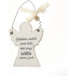 Anděl Přerov Anděl dřevo bílý ,,Skuteční andělé...,, 9 x 11 cm – Hledejceny.cz