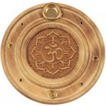 Mani Bhadra Stojánek na vonné tyčinky talířek relief Om – Zboží Dáma