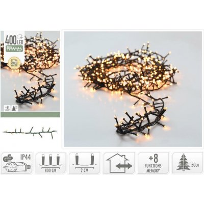 ECD Germany Multifunkční girlanda typu Hawthorn 400 LED teplé světlo venkovní ip44 11m – Hledejceny.cz