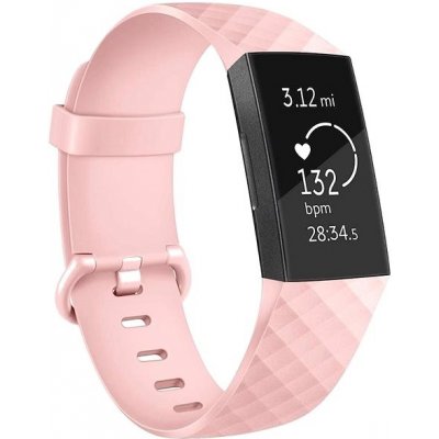 BStrap Silicone Diamond pro Fitbit Charge 3 / 4 sand pink, velikost S STR00009