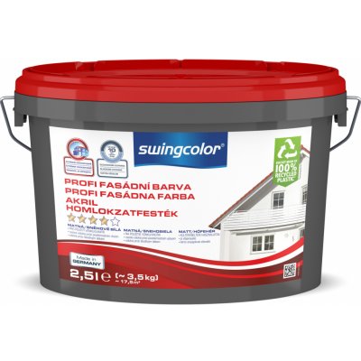 Swingcolor Fasádní barva profesionální sněhobílá 2,5 l – HobbyKompas.cz