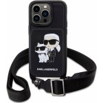 Pouzdro Karl Lagerfeld Saffiano Crossbody Karl and Choupette NFT iPhone 14 Pro černé – Zboží Živě