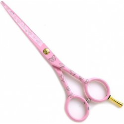 Pro Feel Japan YS-3-55 Pink Butterfly profesionální kadeřnické nůžky na vlasy 5,5' růžové