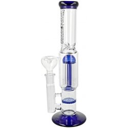 Super Heroes Skleněný bong s perkolací Ice Blue 30cm