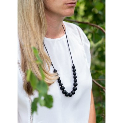 Jsem máma silikonové kojicí korále černé – Zboží Dáma