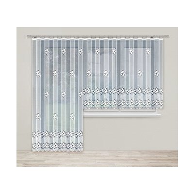 Dekorační žakárová záclona s řasící páskou SAKKARA 140 bílá 300x140 cm MyBestHome – Hledejceny.cz