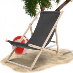 SWANEW Deckchair Beach Deckchair Relax Lounger Self-assembly Šedá