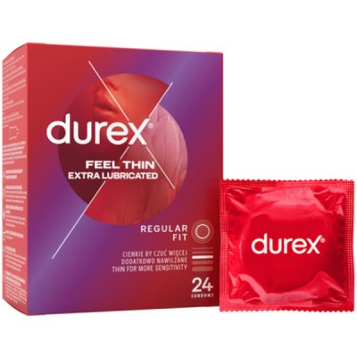 Durex Feel Thin Extra Lubricated 24 ks – Zboží Dáma