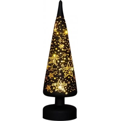 NIPEKO Dekor. jehlan LED 30cm černý bat.timer – Hledejceny.cz