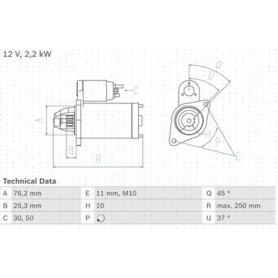 BOSCH 0 986 022 450 Startér (0986022450) – Zbozi.Blesk.cz