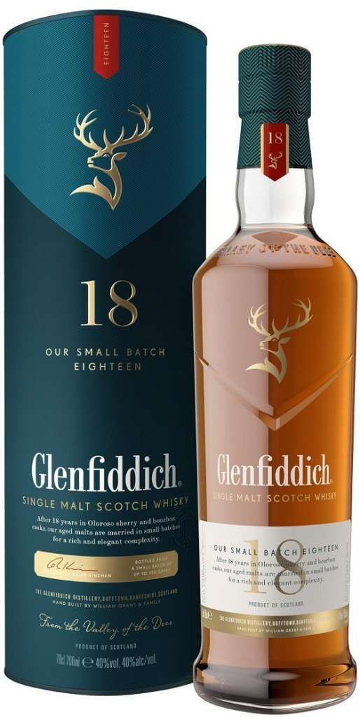Glenfiddich 18y 40% 0,7 l (tuba)