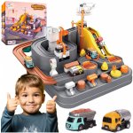 Majlo Toys Interaktivní dětská dráha se 2 autíčky a helikoptérou Engineering Adventure – Zbozi.Blesk.cz