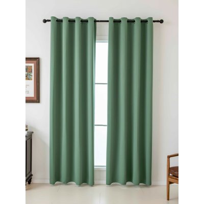 MKLuzkoviny.cz Blackout závěsy Elias olivová – 140 × 180 cm (2 ks) - kroužky – Zboží Dáma