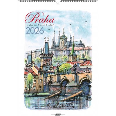 Praha akvarel Karel Stolař nástěnný Karel Stolař 2026 – Zboží Dáma