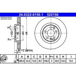Brzdový kotouč ATE 24.0322-0150 (AT 522150) - Power Disc -... | Zboží Auto